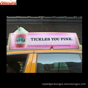 led taxi cab top sign display light box with full magnets